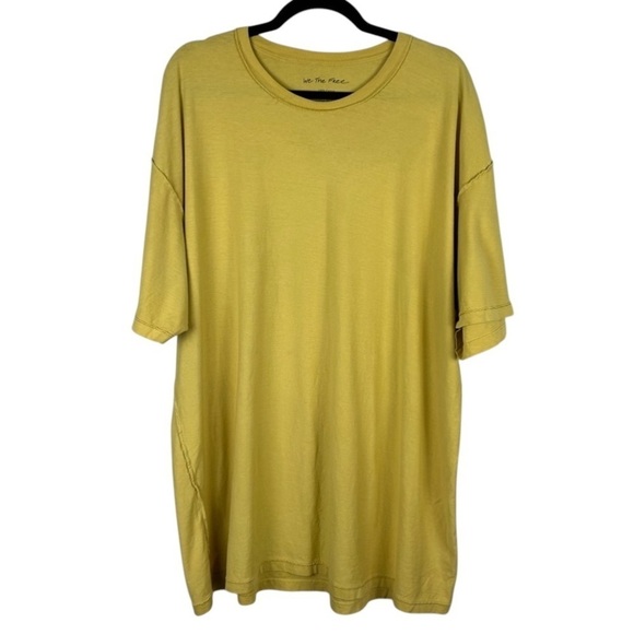 We The Free Tops - We The Free Yellow 100% Cotton Short Sleeve Expose Seaming Tee Size M/L